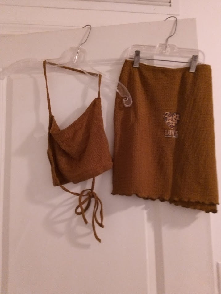 Brown Skirt outfit set)