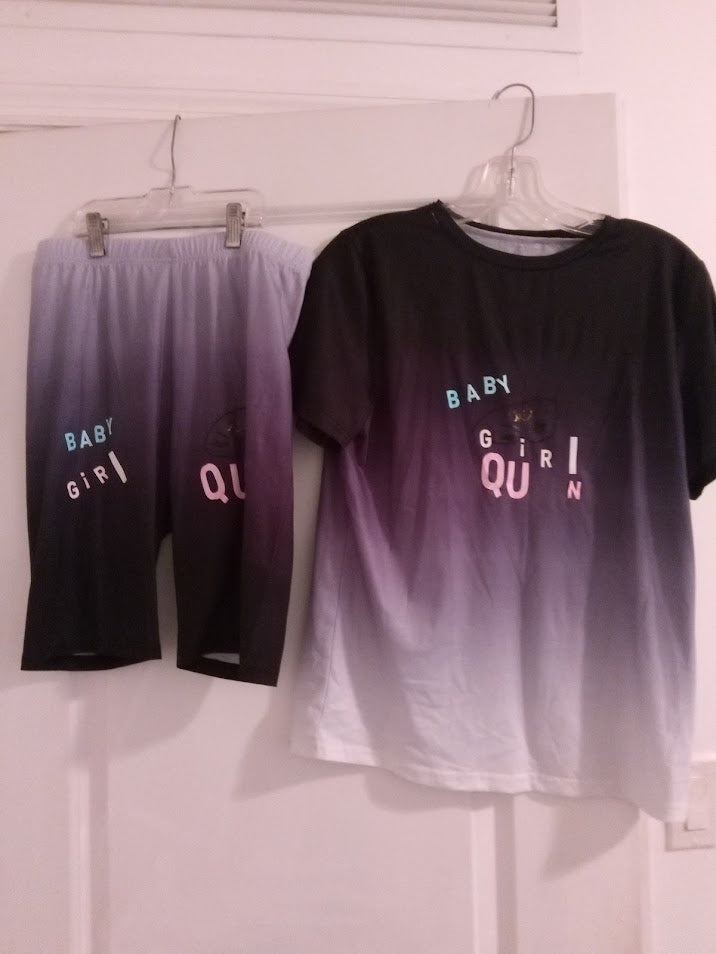 Gray/Black Short Pant Outfit Sets