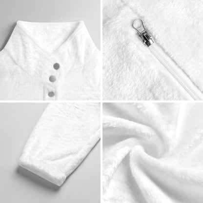 Women's Stand-Up Collar Fleece Jacket(All-Over Printing)