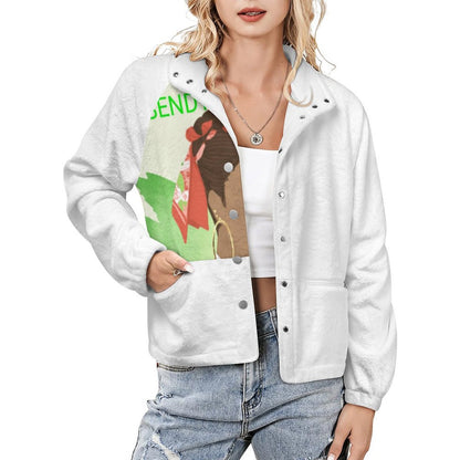 Women's Stand-Up Collar Fleece Jacket(All-Over Printing)