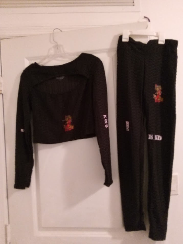 Black Long Legging Outfit Sets