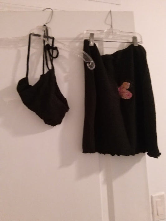 Black  Skirt outfit set