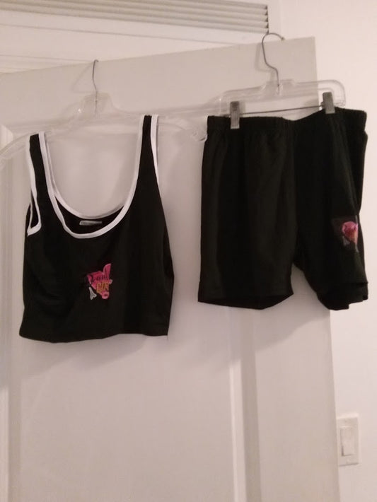 Black Sport Short Outfit Set
