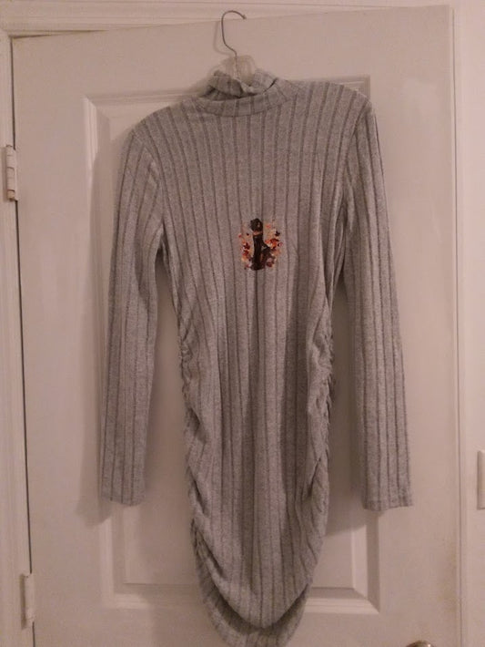 Gray Long Sleeve Dress