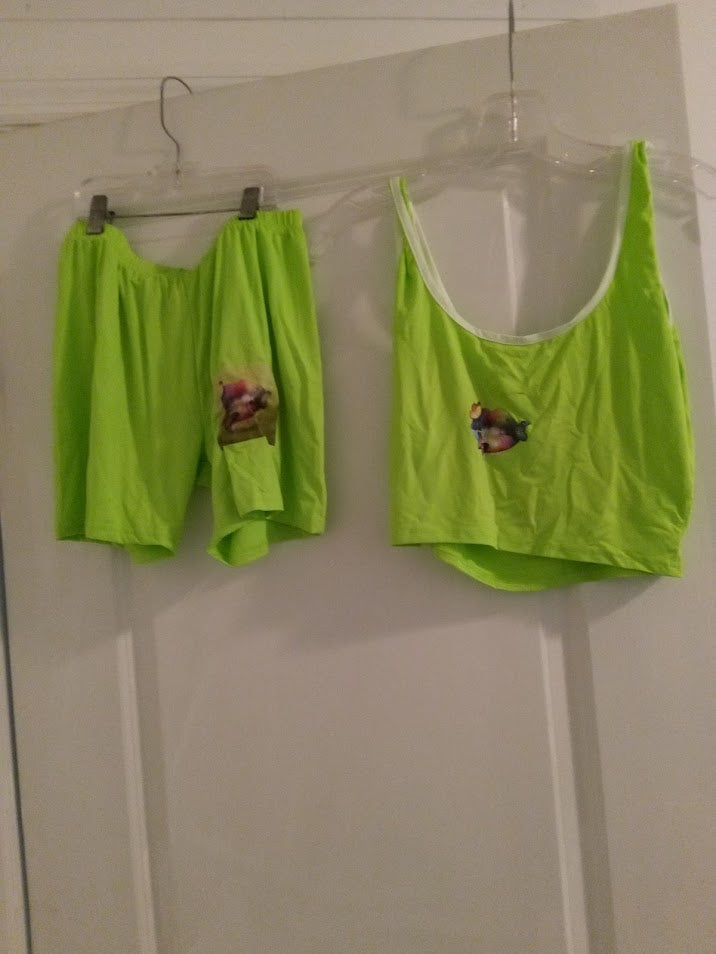 Green Sport Short Outfit Sets