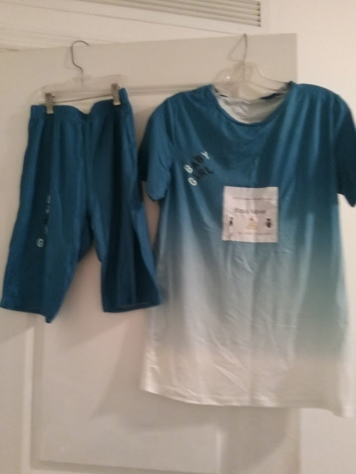 Light Blue Short pant Outfit Sets