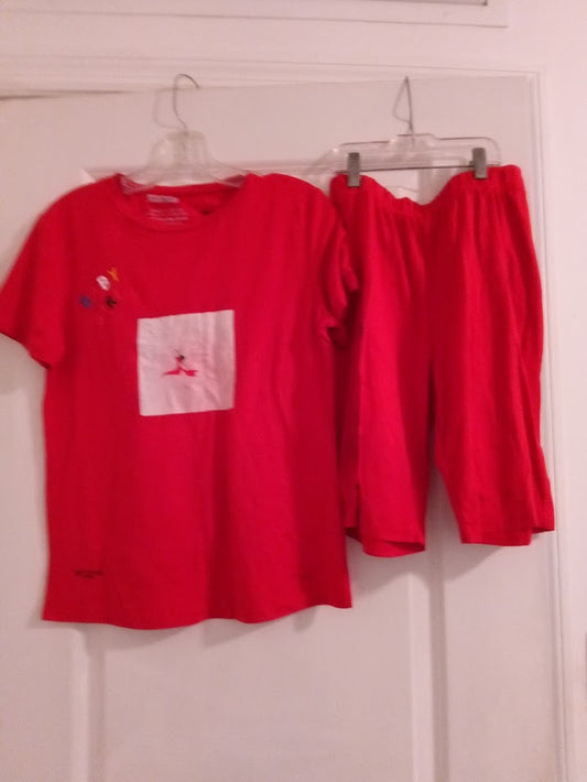 Light Red Short Pant Outfit Sets