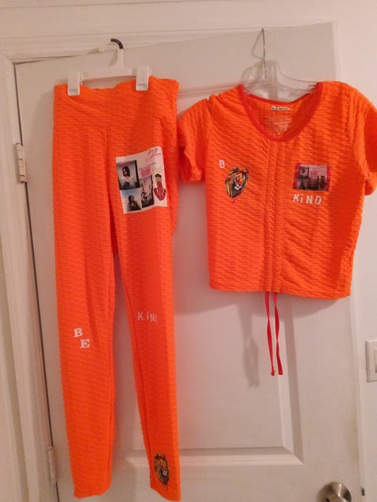 Orange Long Legging Outfit Sets