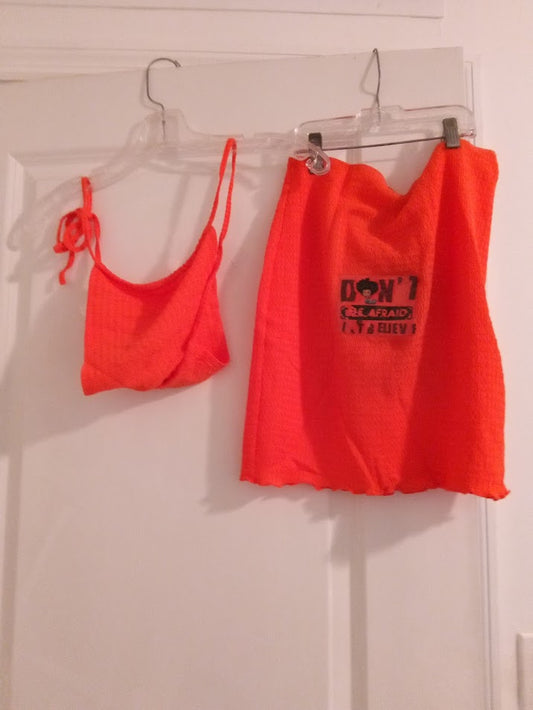 Orange Skirt outfit set
