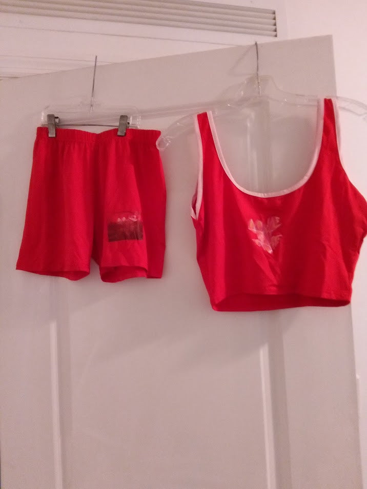 Red Sport Short Outfit Sets