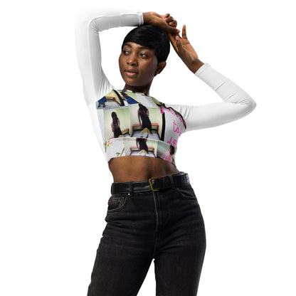 Recycled long-sleeve crop top