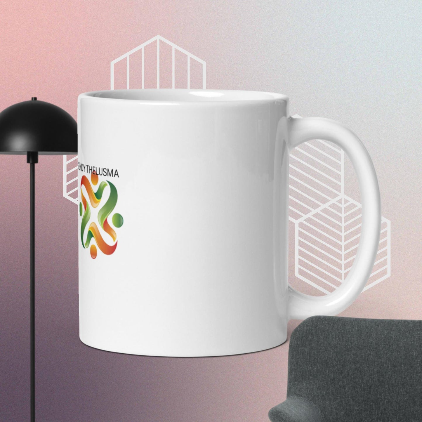 White glossy mug