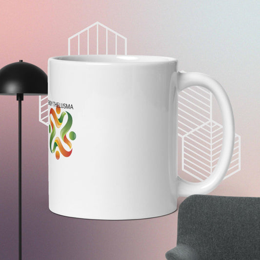 White glossy mug