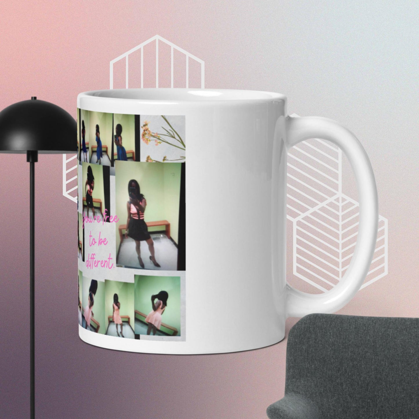 White glossy mug
