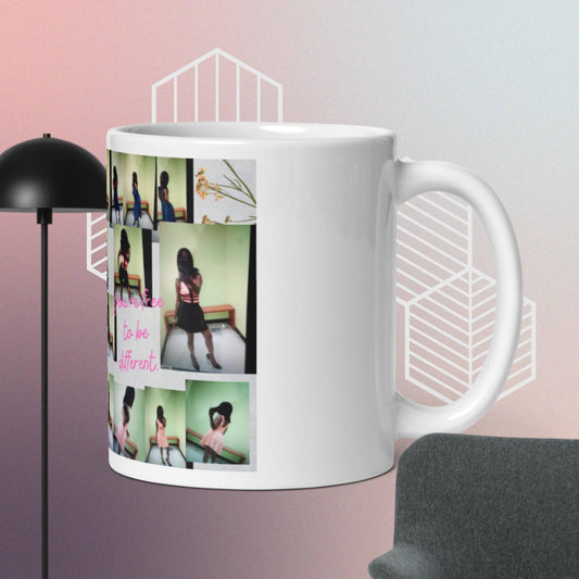 White glossy mug