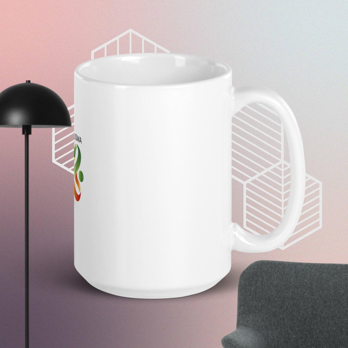 White glossy mug